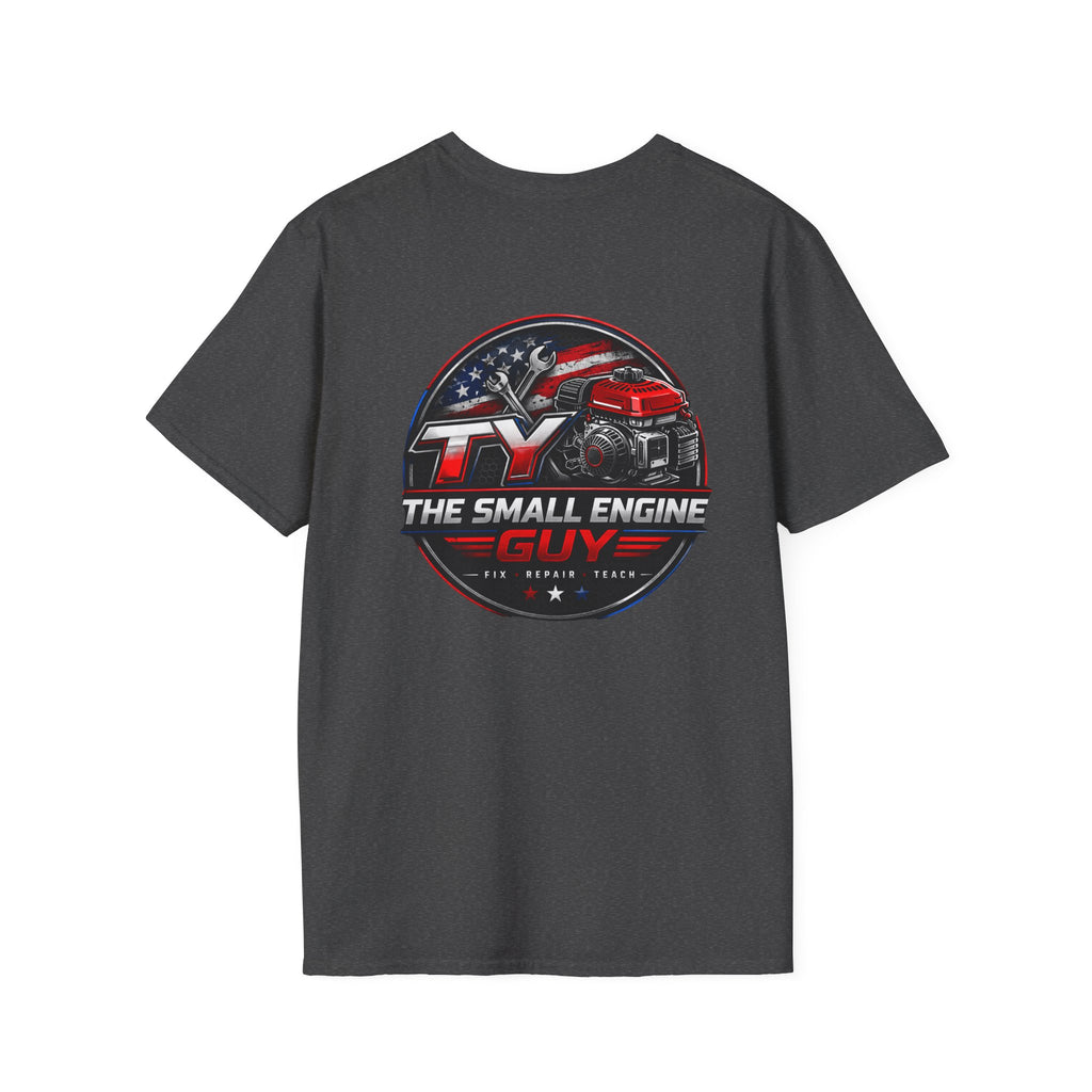 The Small Engine Guy T-Shirt | Tractor Logo, American Flag