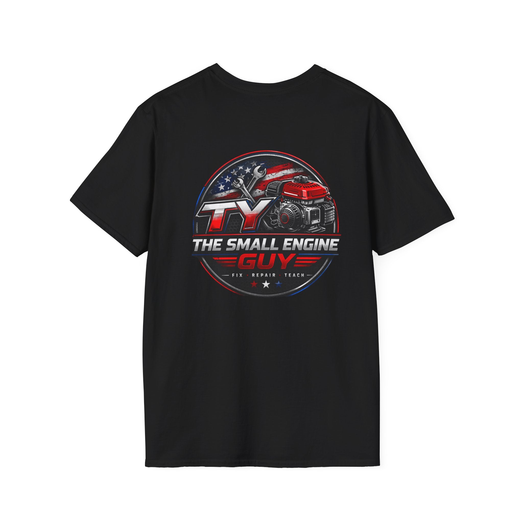 The Small Engine Guy T-Shirt | Tractor Logo, American Flag