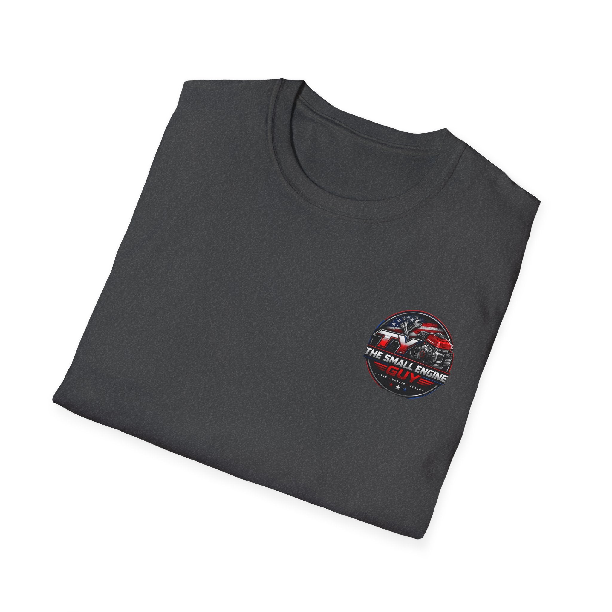 The Small Engine Guy T-Shirt | Tractor Logo, American Flag