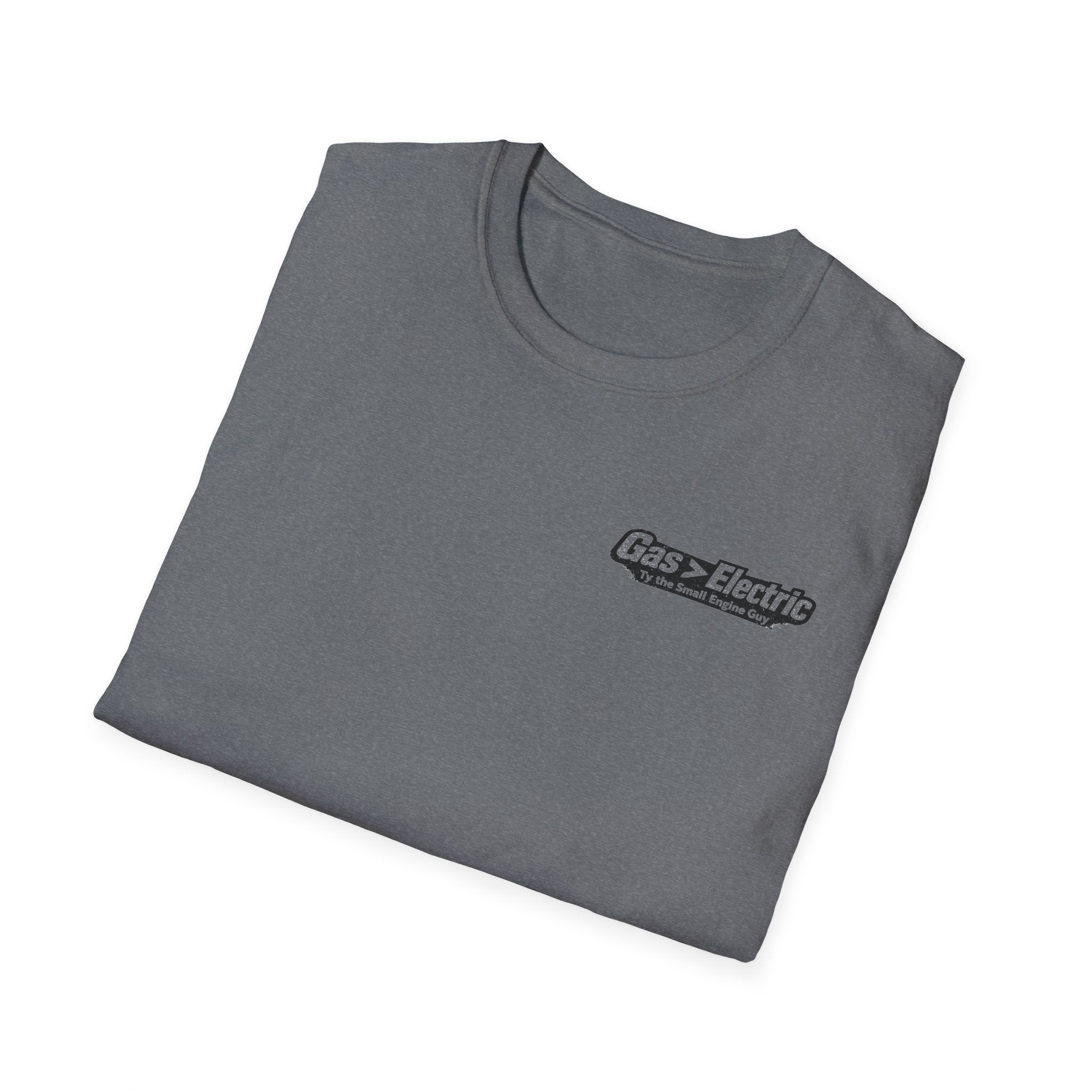 Gas > Electric T-Shirt | Real Mowers Run On Gas, Vintage Lawncare Design