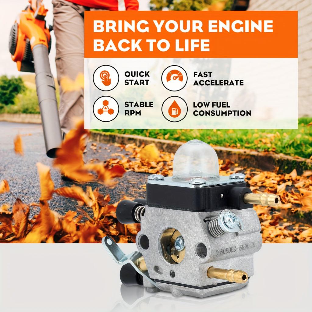 120 0606 High-Performance Carburetor Kit by Hipa - Compatible with Stihl BG45 BG46 BG55 BG65 BG85 SH55 SH85 Leaf Blowers - Gasoline-Powered, Easy Installation, and Improved Engine Efficiency