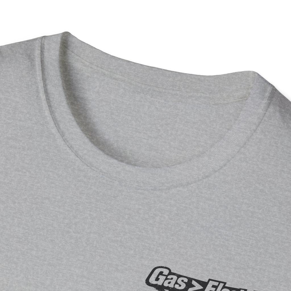 Gas > Electric T-Shirt | Real Mowers Run On Gas, Vintage Lawncare Design