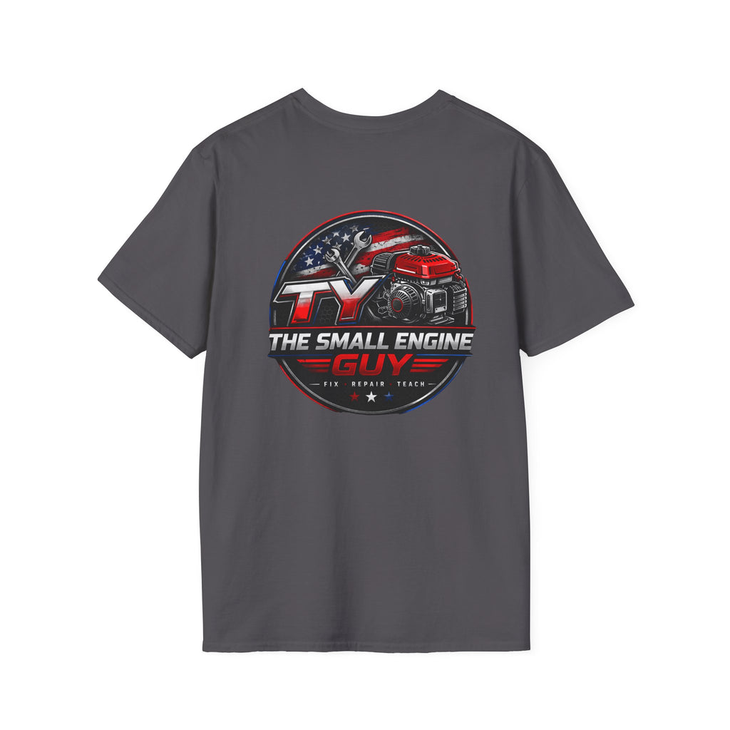 The Small Engine Guy T-Shirt | Tractor Logo, American Flag