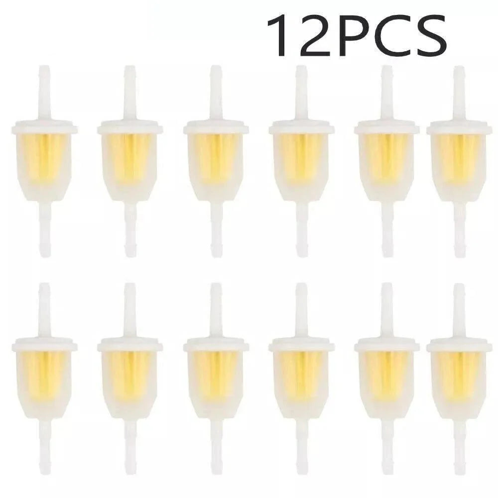 12pcs Hipa Fuel Filters for Yamaha KOHLER TORO Golf Cart Motorcycles Lawnmowers 1/4" and 5/16" ID