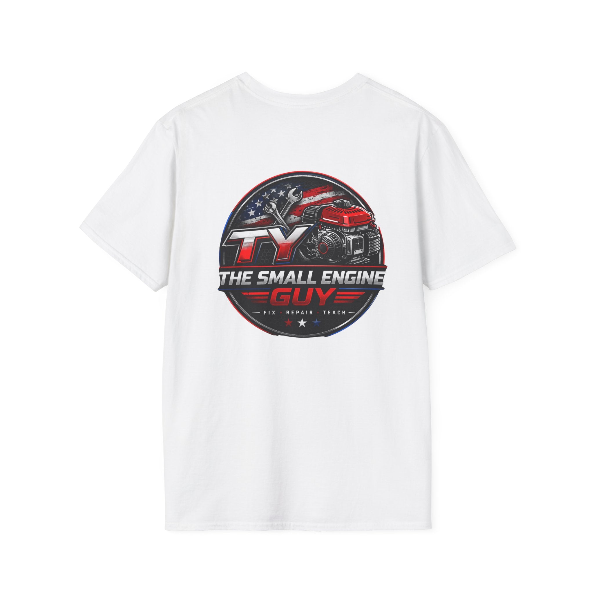 The Small Engine Guy T-Shirt | Tractor Logo, American Flag