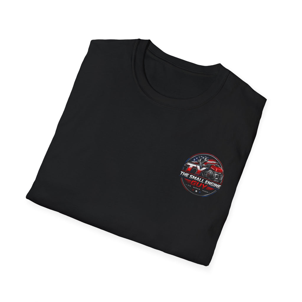 The Small Engine Guy T-Shirt | Tractor Logo, American Flag
