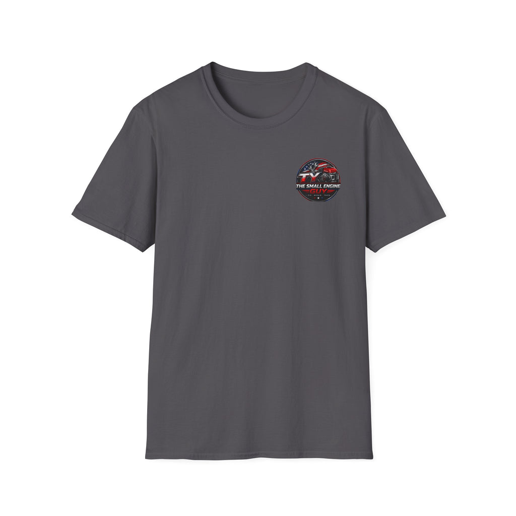 The Small Engine Guy T-Shirt | Tractor Logo, American Flag