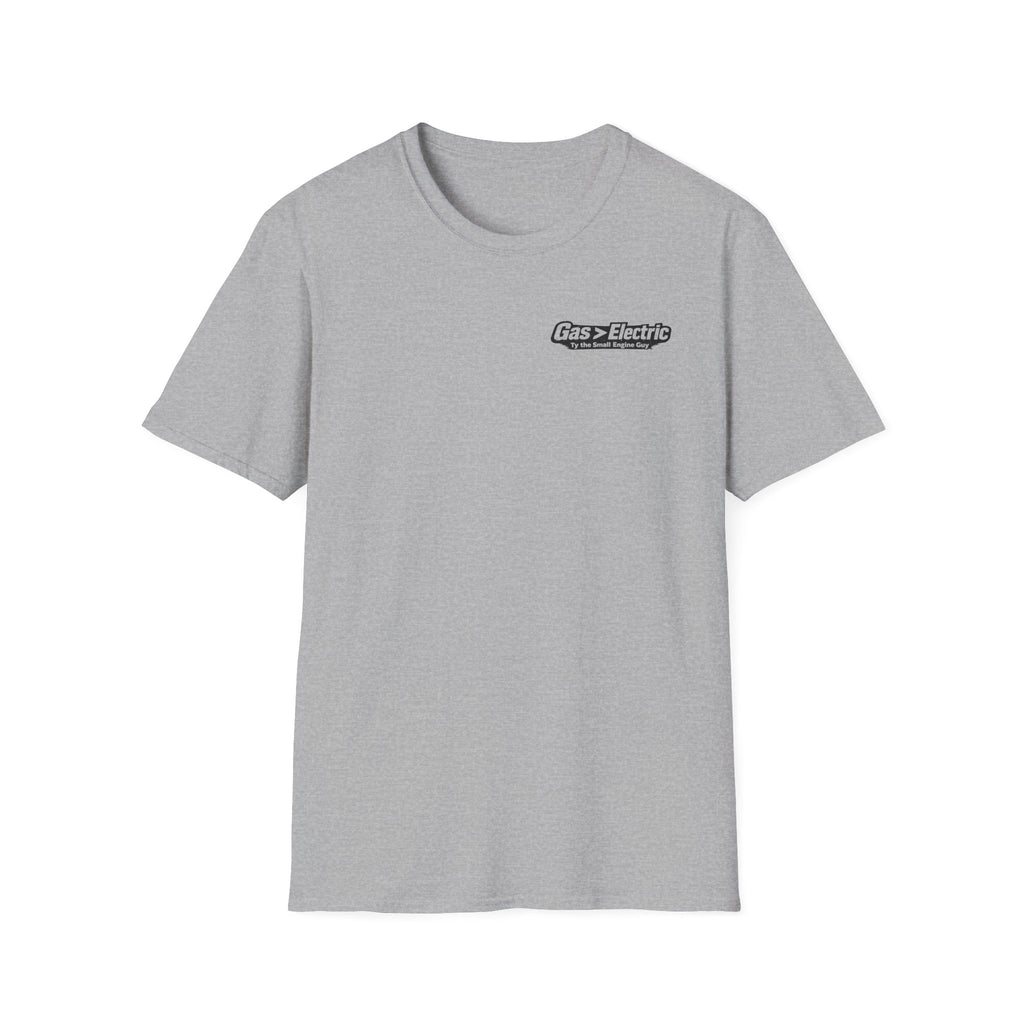 Gas > Electric T-Shirt | Real Mowers Run On Gas, Vintage Lawncare Design