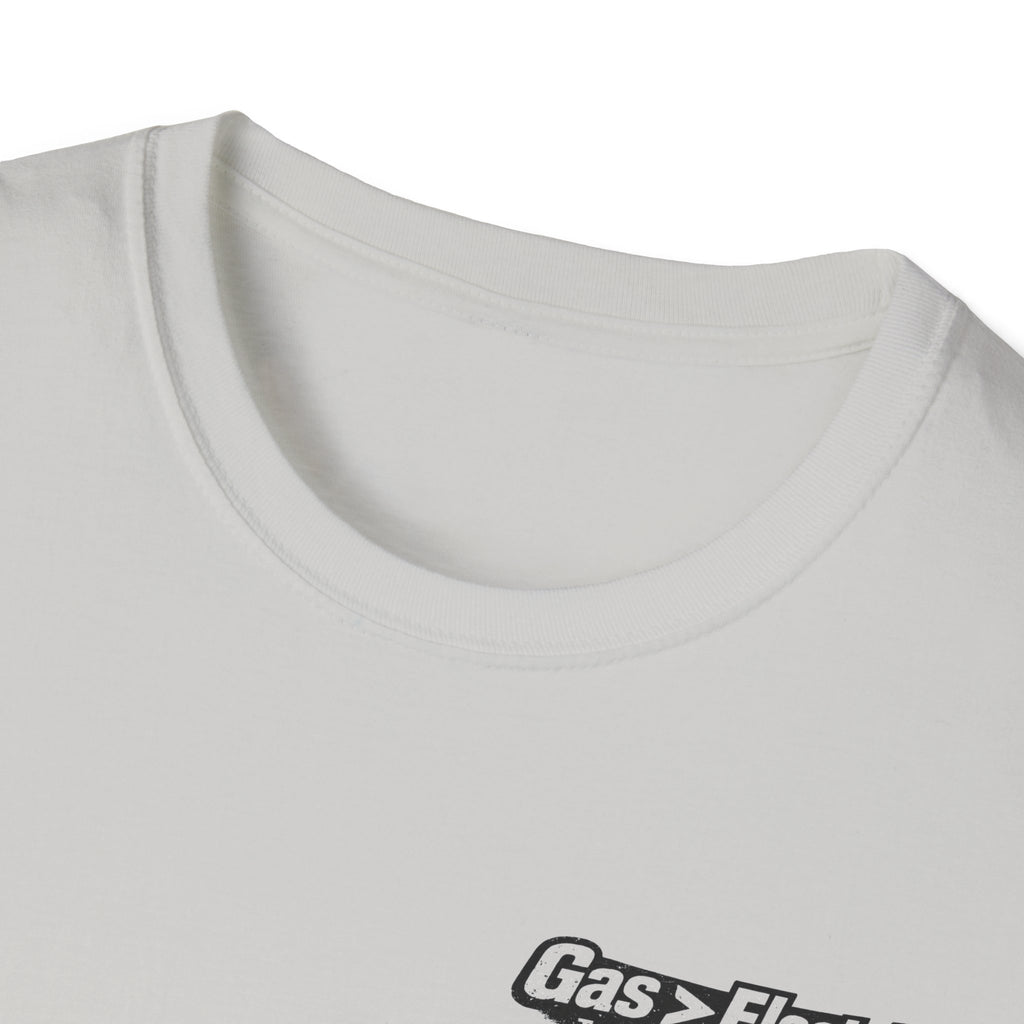 Gas > Electric T-Shirt | Real Mowers Run On Gas, Vintage Lawncare Design
