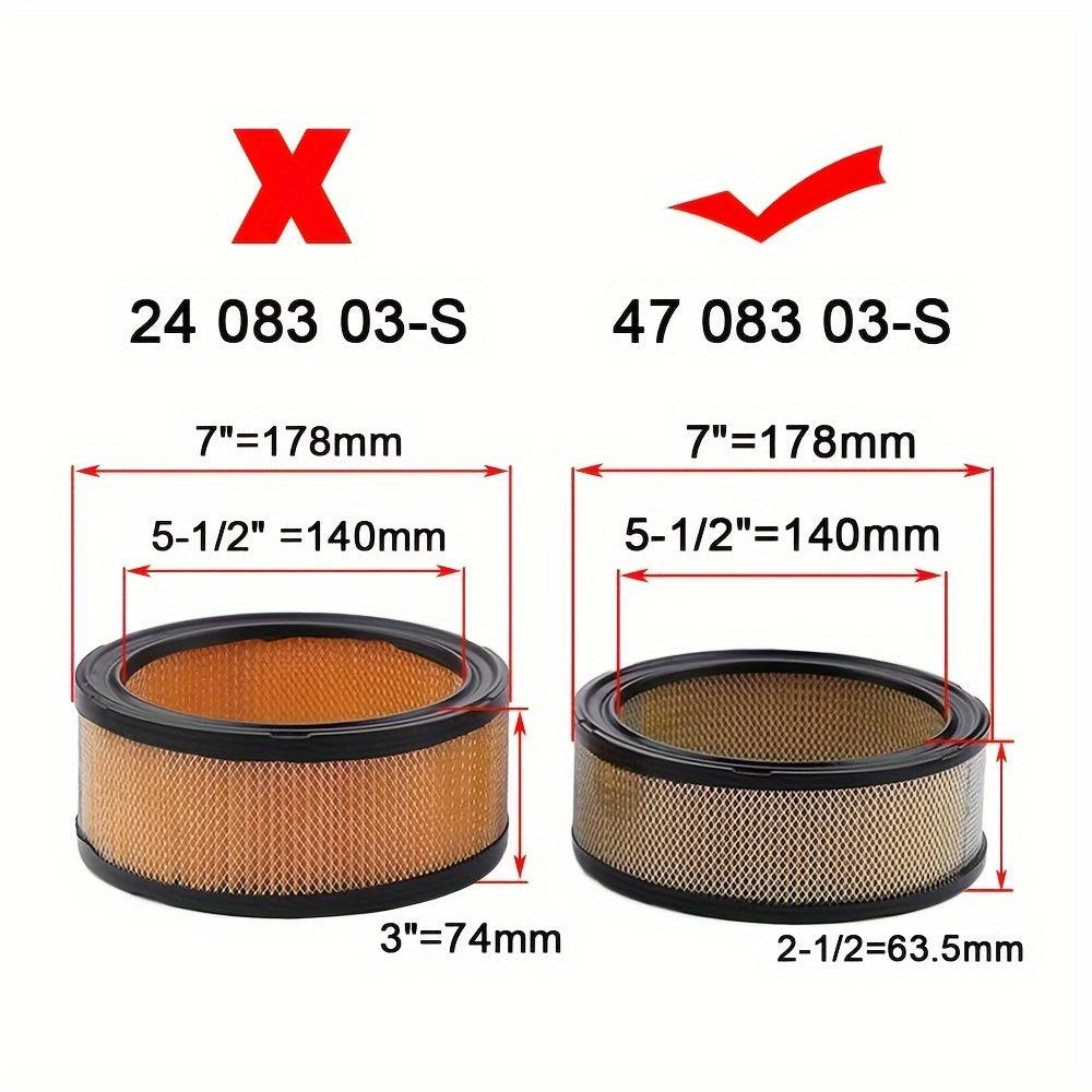1pc Hipa Air Filter Replacement 47 083 03-S For Kohler K361 CH18-CH20 Engines, 178mm Diameter, 63.5mm Height, Lawn Mower Air Cleaner Cartridge, Optimal Filtration Efficiency