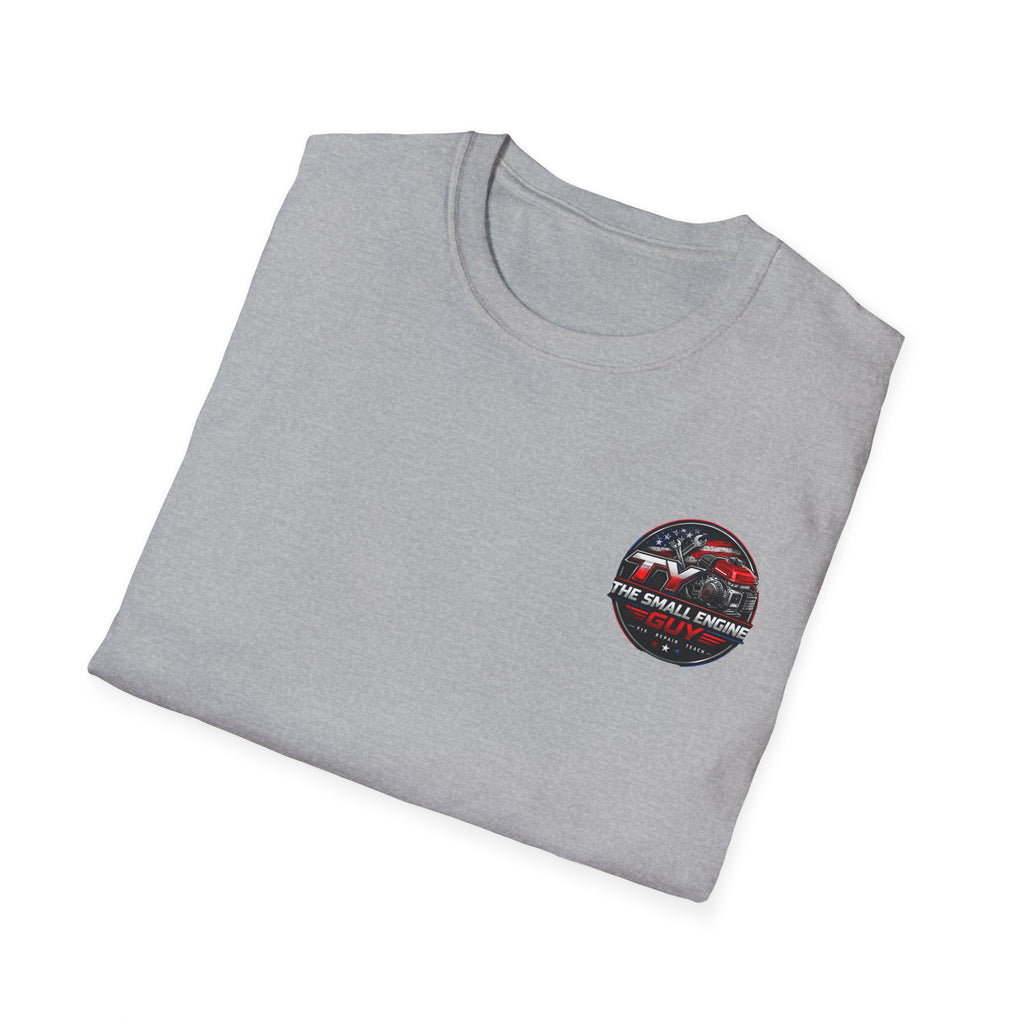 The Small Engine Guy T-Shirt | Tractor Logo, American Flag