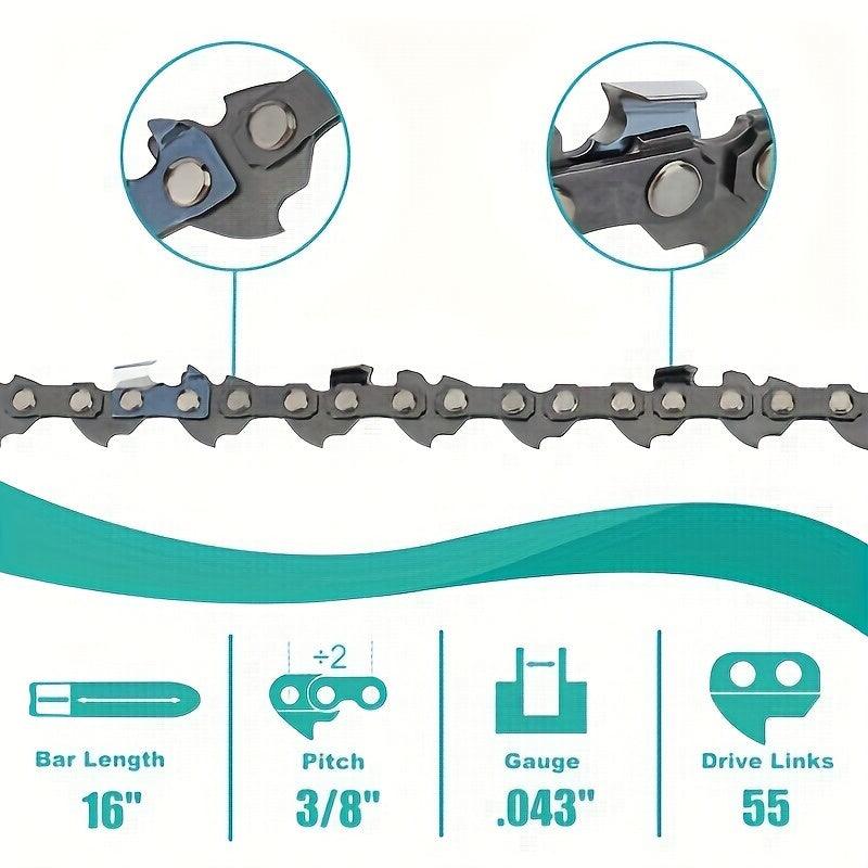3pcs Hipa Premium 3/8 LP043 Chainsaw Chain Set - Compatible with Stihl 55 3610 005 055, 55DL, MS170, PMM355 - Gasoline-Powered, High-Quality Replacement Parts for Efficient Cutting