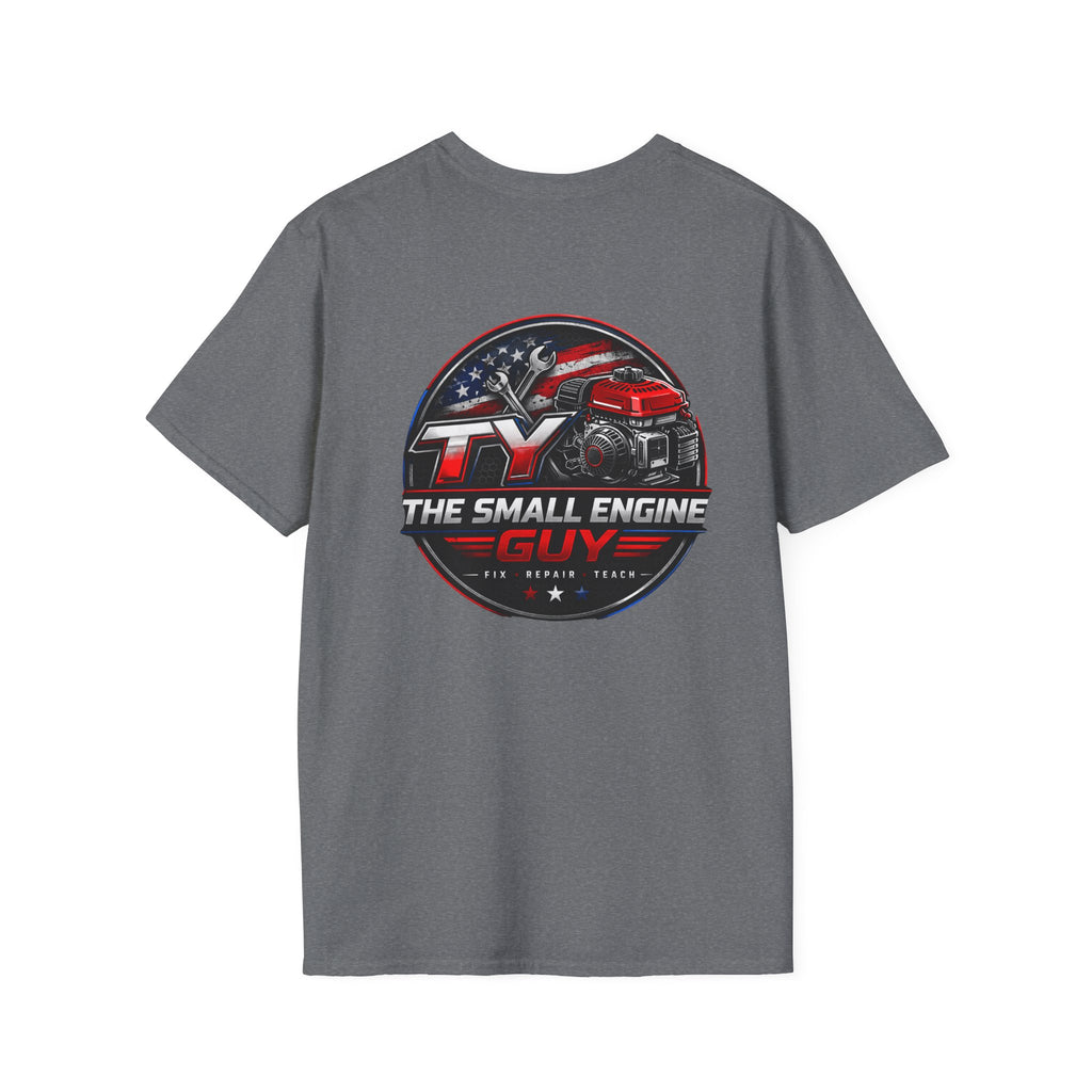 The Small Engine Guy T-Shirt | Tractor Logo, American Flag