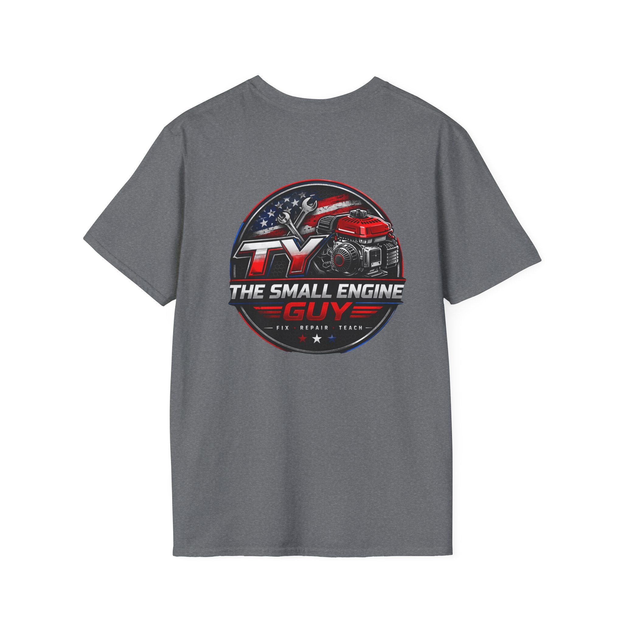 The Small Engine Guy T-Shirt | Tractor Logo, American Flag