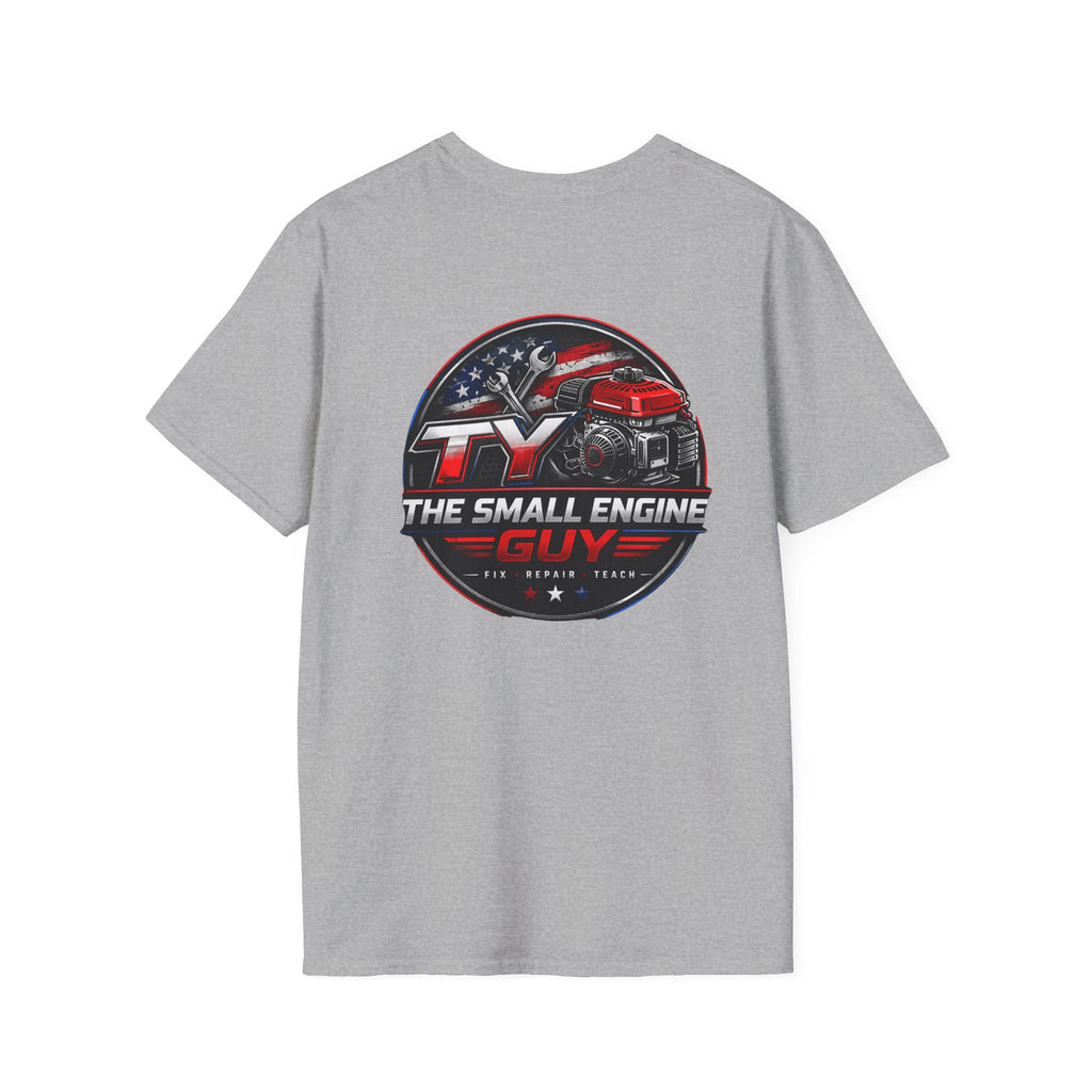 The Small Engine Guy T-Shirt | Tractor Logo, American Flag