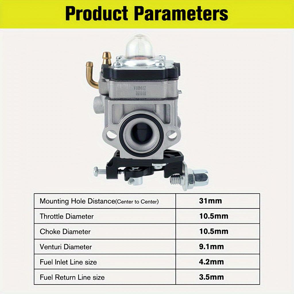 High-Performance Hipa PCV43 Carburetor Kit - Durable & Easy Install for 43cc Gas 2 Cycle Engines - Perfect Fit for Powermate PCV43 Tiller & Echo HCA-260 Trimmer Models - Premium Quality with Enhanced Throttle Response