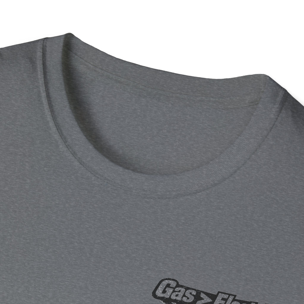 Gas > Electric T-Shirt | Real Mowers Run On Gas, Vintage Lawncare Design