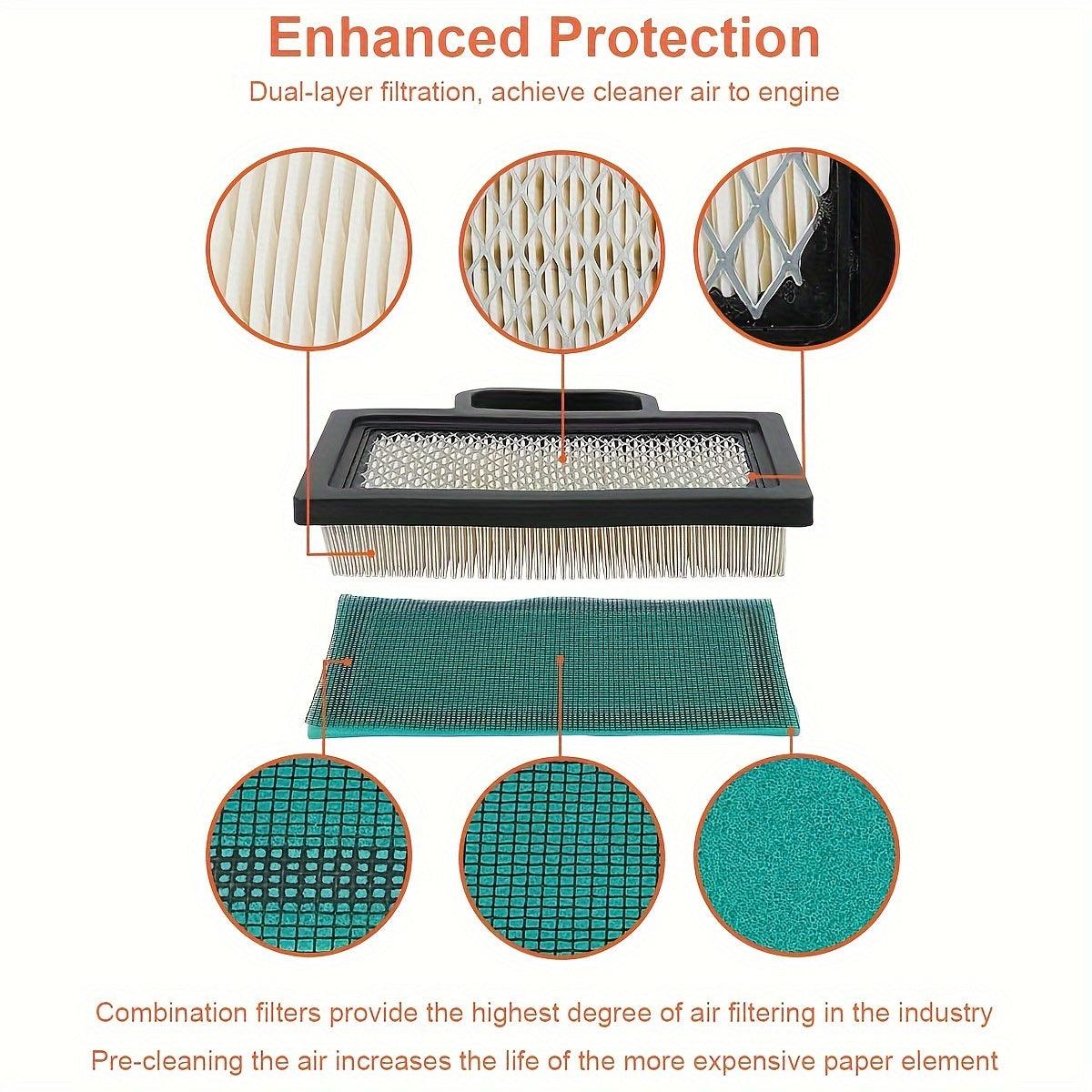 499486S Premium Air Filter Kit - Compatible with Husqvarna YTH2242T, Briggs & Stratton 445777, Toro 74590 74704 Lawn Tractors - Genuine Hipa Product for Optimal Performance and Easy Maintenance