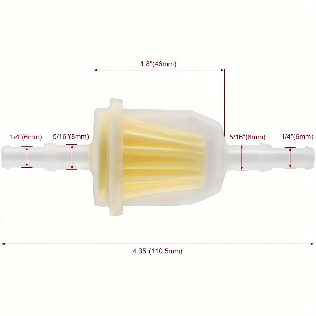 10pcs Hipa 6MM x 8MM 1/4" 5/16" 25 050 22-S Inline Fuel Gas Filter For Lawn Mower Small Engine