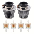 Hipa 2pcs 35mm Air Filters 4pcs Fuel Filters for 50cc 110cc 125cc Dirt Bike ATV XR50 Moped Scooter