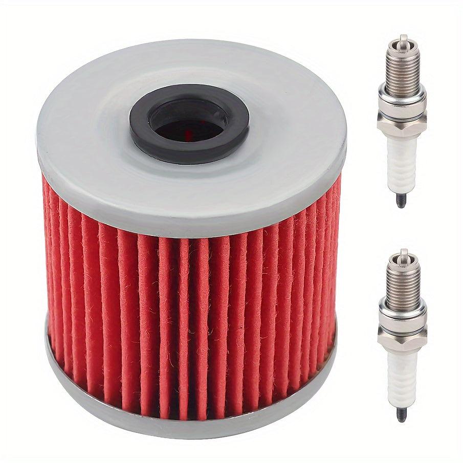 Hipa HF123 Oil Filter D8EA Spark Plug Kit For Kawasaki KLF300A KLF300B KLF300C Bayou Yamaha Motorcycle