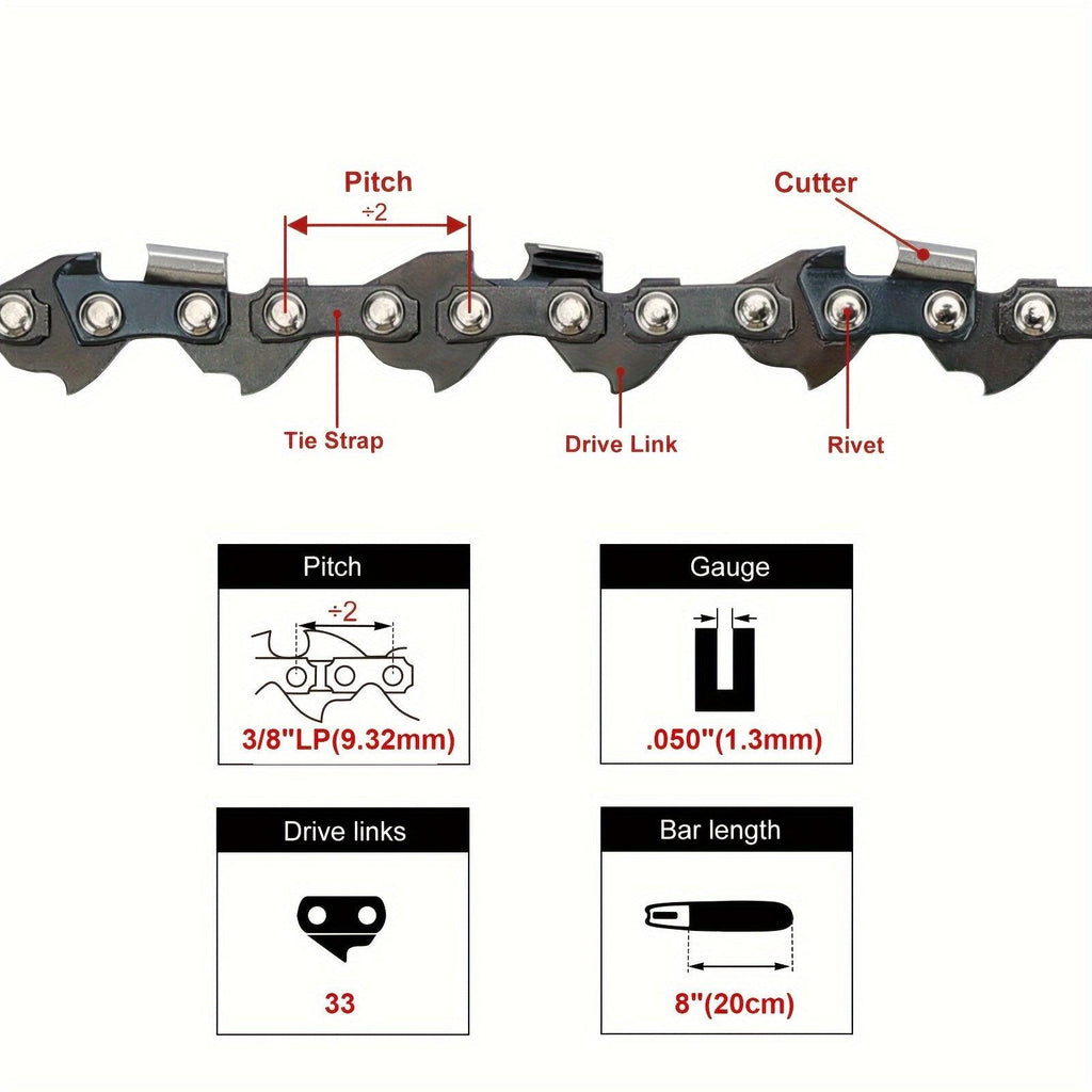 Hipa S33 Chainsaw Chain for Remington RM4050 RM4050B Sun Joe SWJ800E SWJ802E Pole Saw