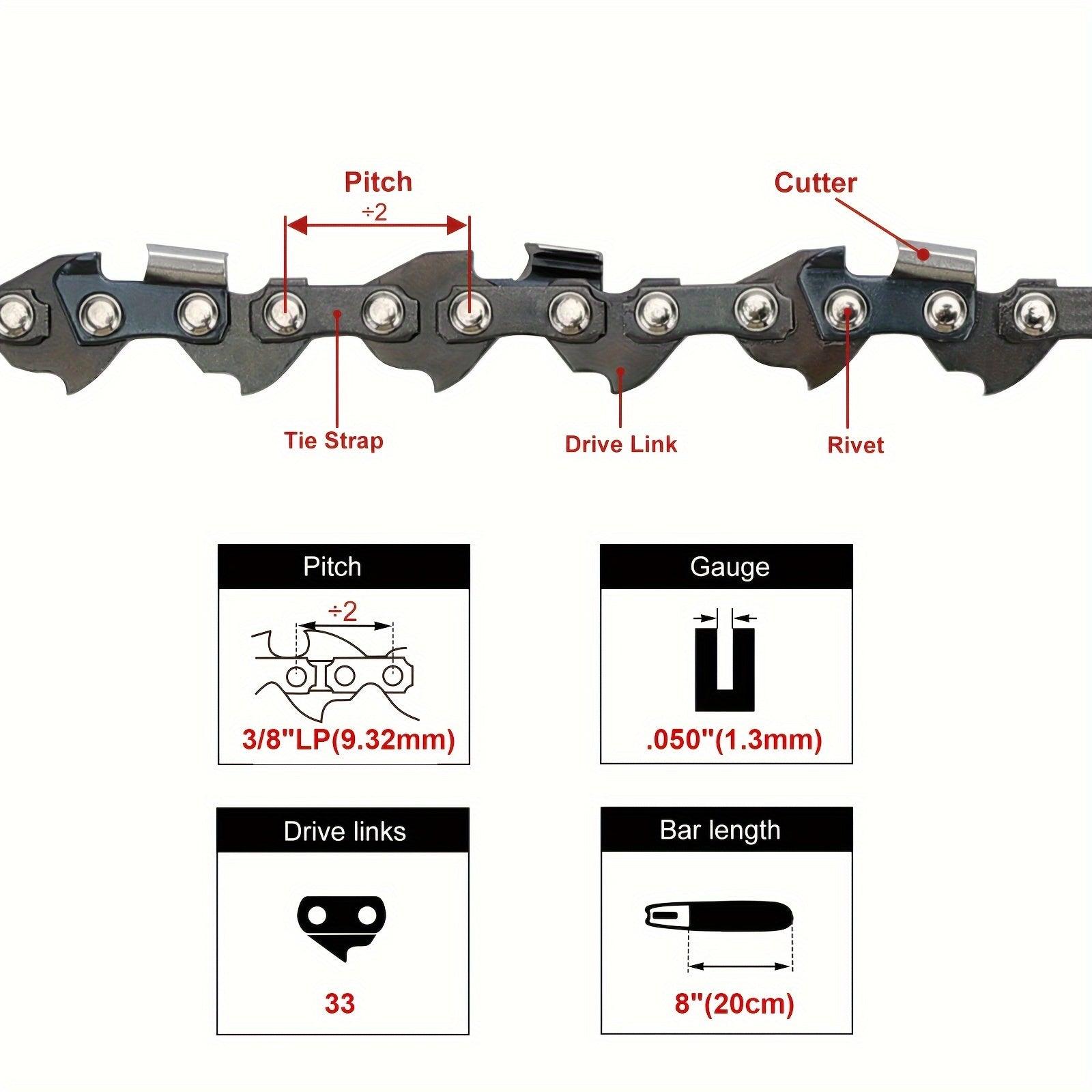 Hipa S33 Chainsaw Chain for Remington RM4050 RM4050B Sun Joe SWJ800E SWJ802E Pole Saw