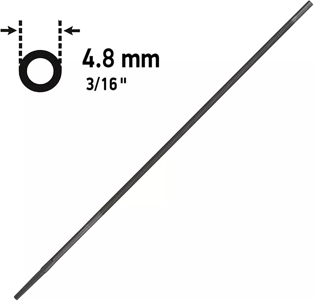 12PK For Oregon 70503 3/16" (4.8 mm) Round File for Standard & Sure Sharp Filer
